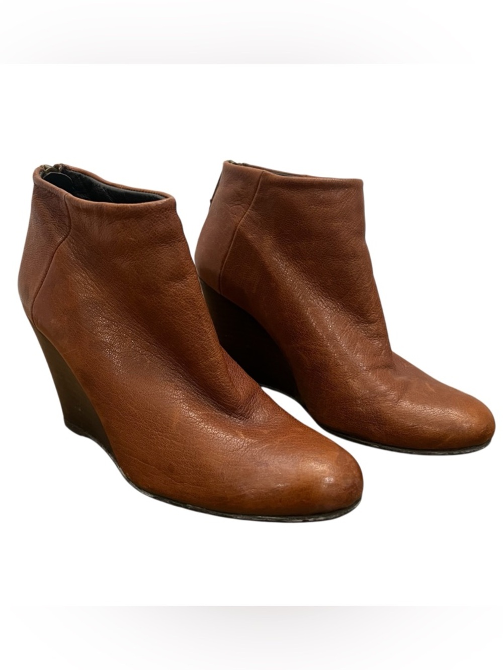 Stuart Weitzman Leather Ankle Wedge Boots 6